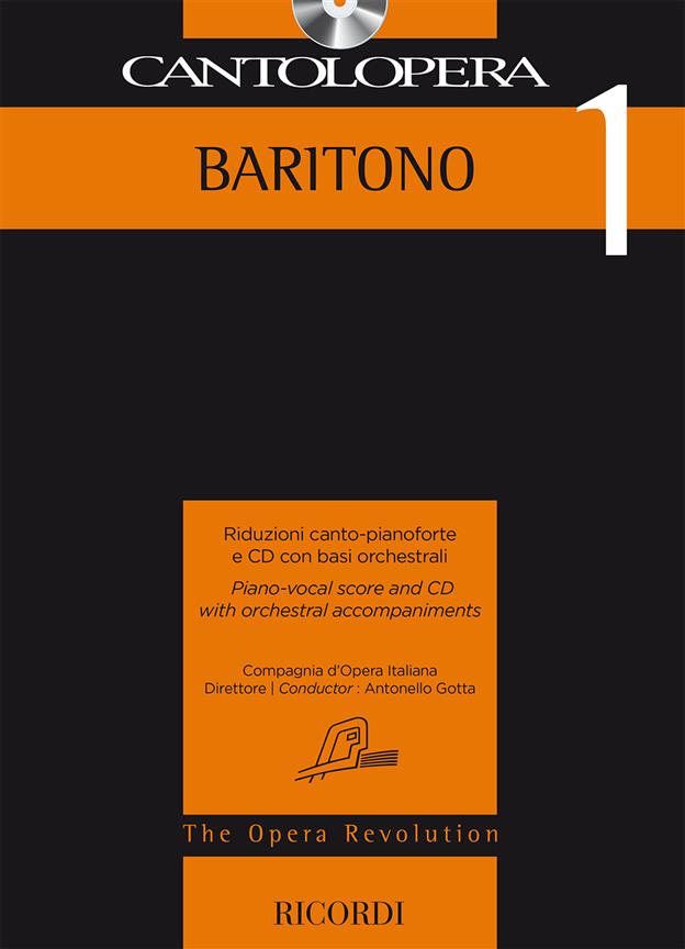 Cantolopera 1: baritono - Riduzioni canto-pianoforte e CD con basi orchestrali - Bariton a klavír